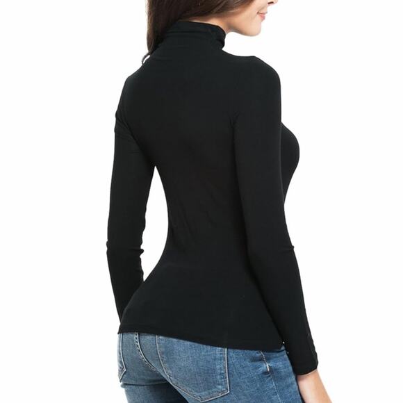 Womens Mock Turtleneck Long Sleeve Stretch Fitted Underscrubs Layer Tee Tops NWT - Picture 3 of 4